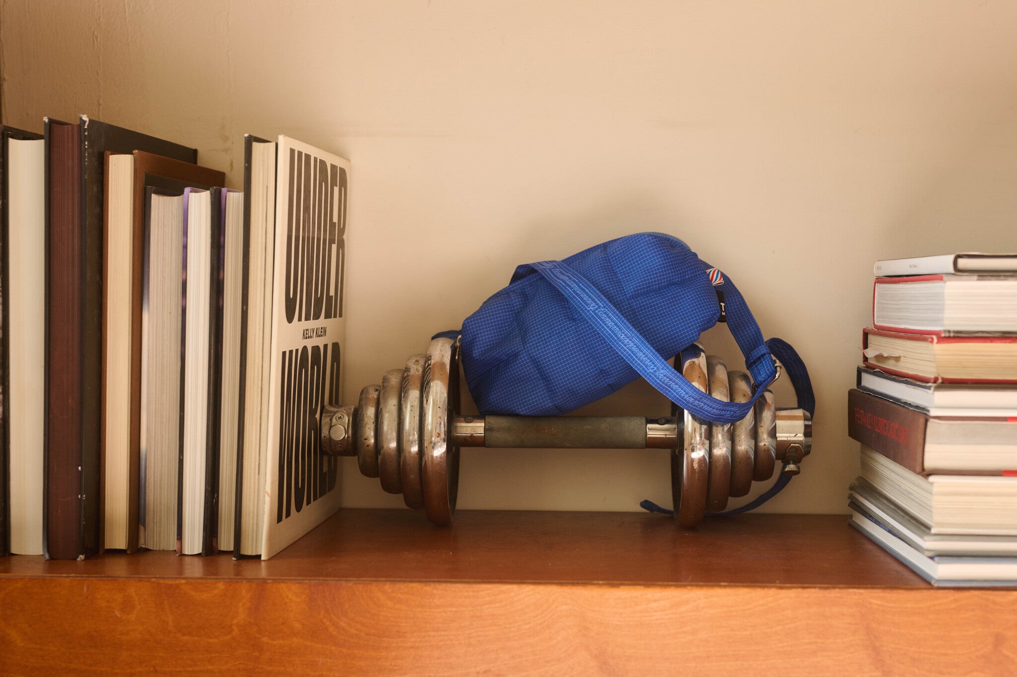 Cilou puffy belt bag - sports - checks blue