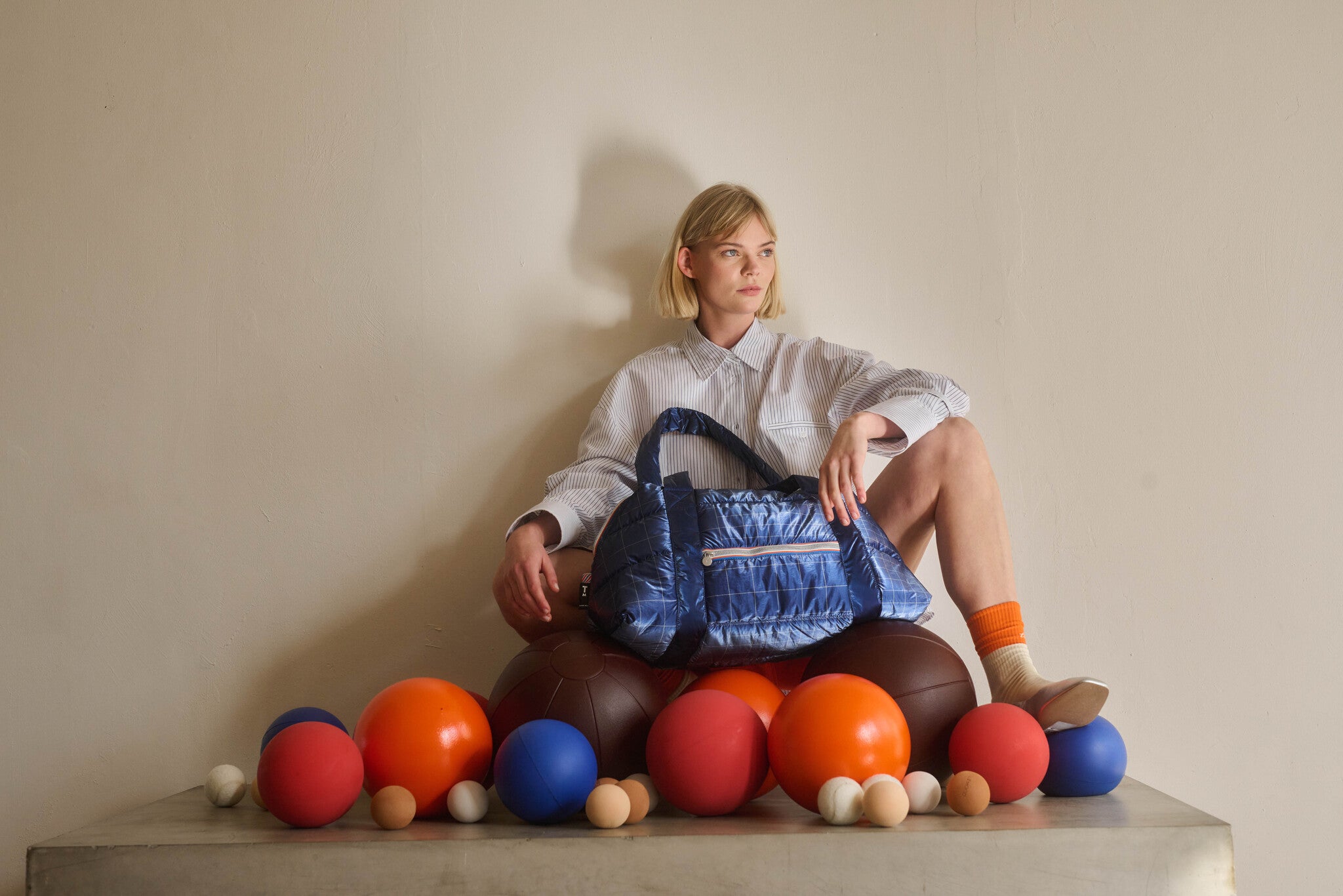 Melle Puffy Sports Bag - Blue