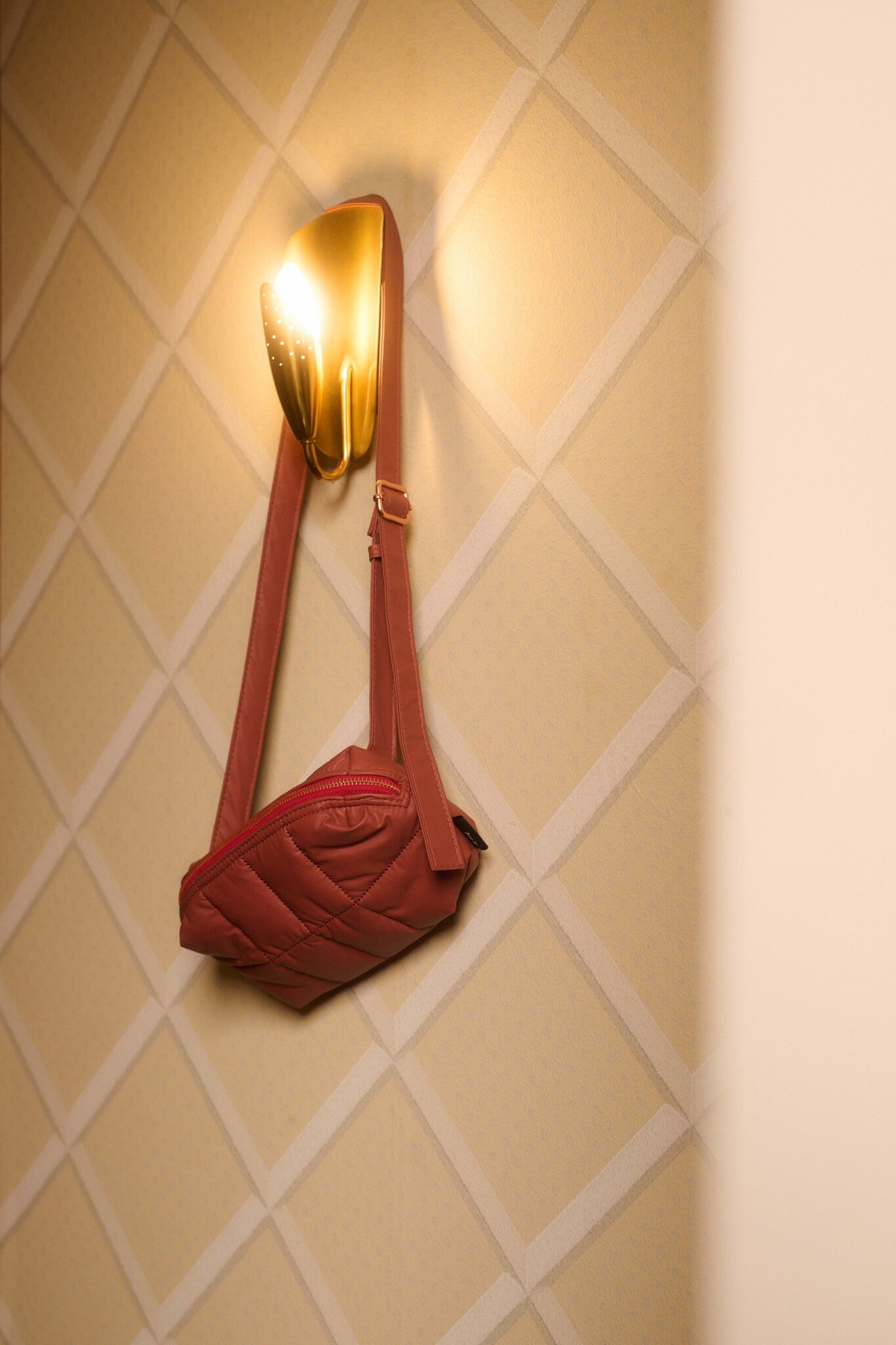 Cilou puffy belt bag - Red Wood