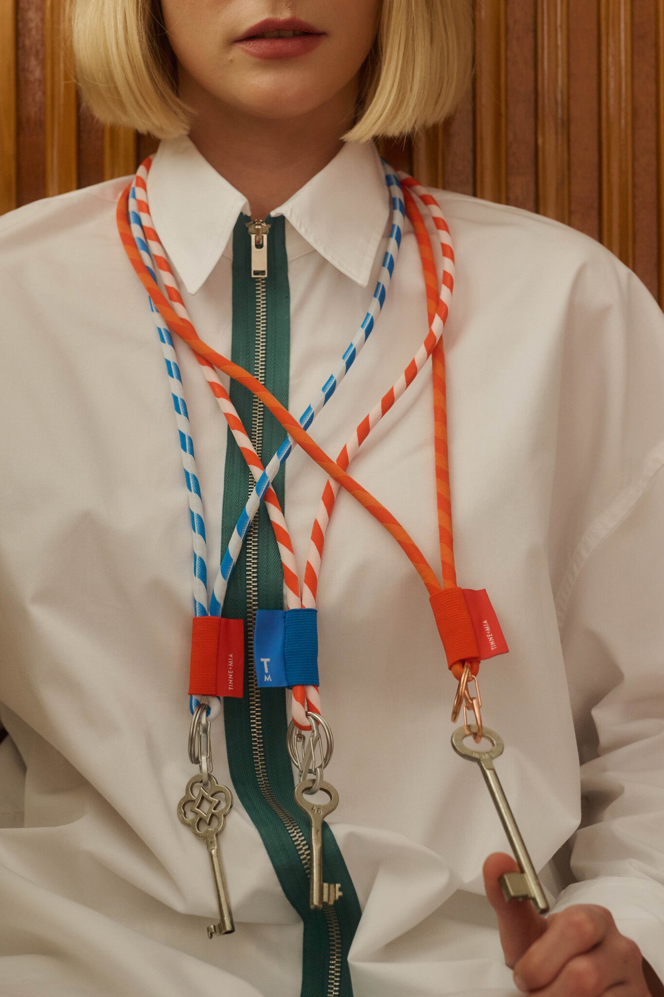 Lore Puffy Key lanyard - sports - red+orange