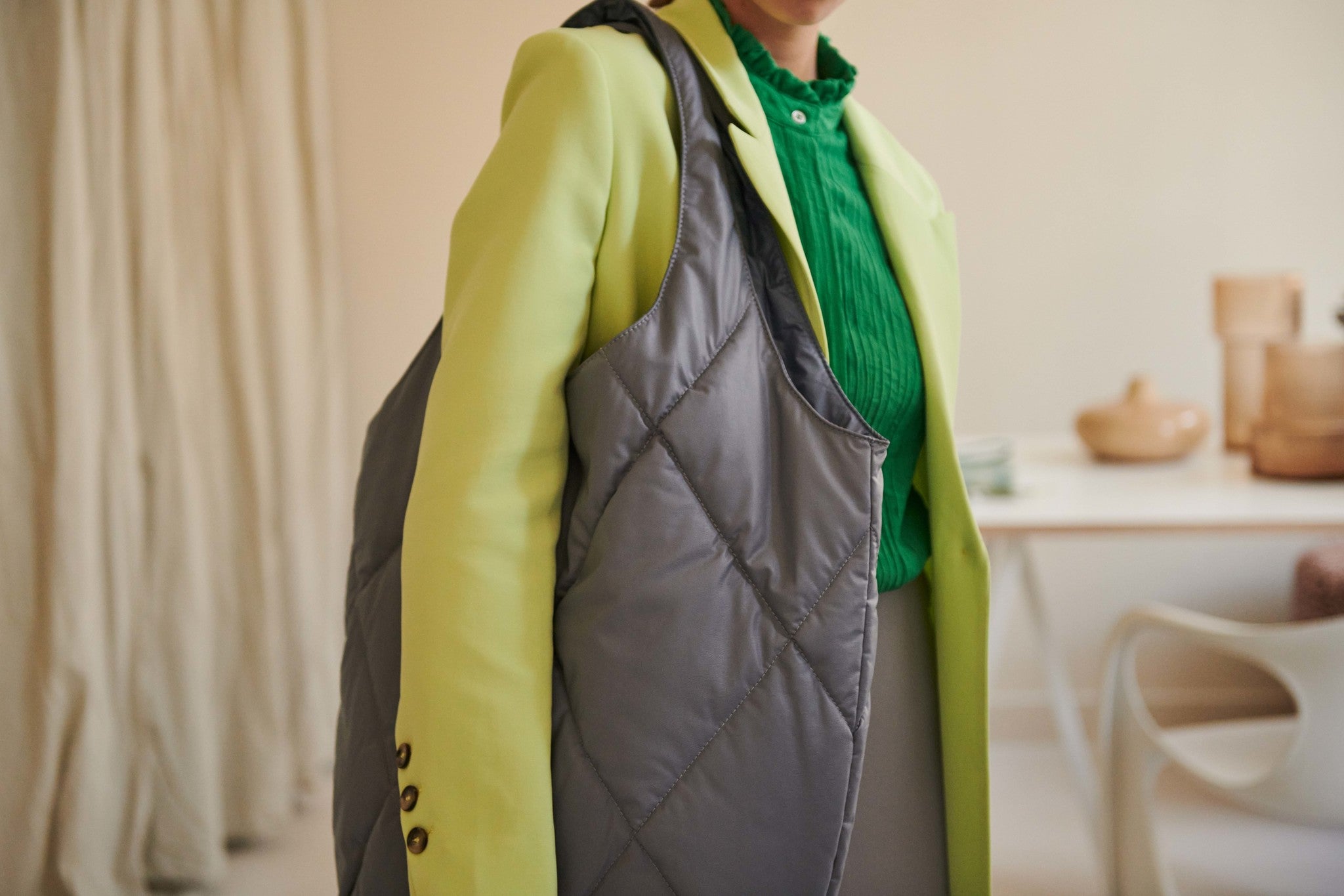 Carmel Puffy Bold Bag - Quicksilver
