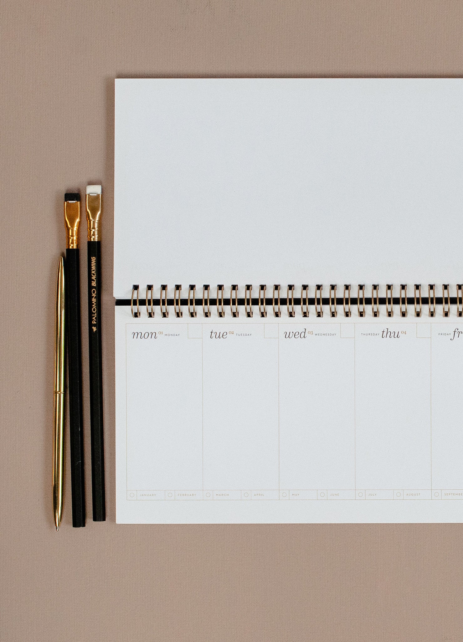 Desk Planner - 13 x 29cm - week overzicht - Noir - FSC Mix Credit