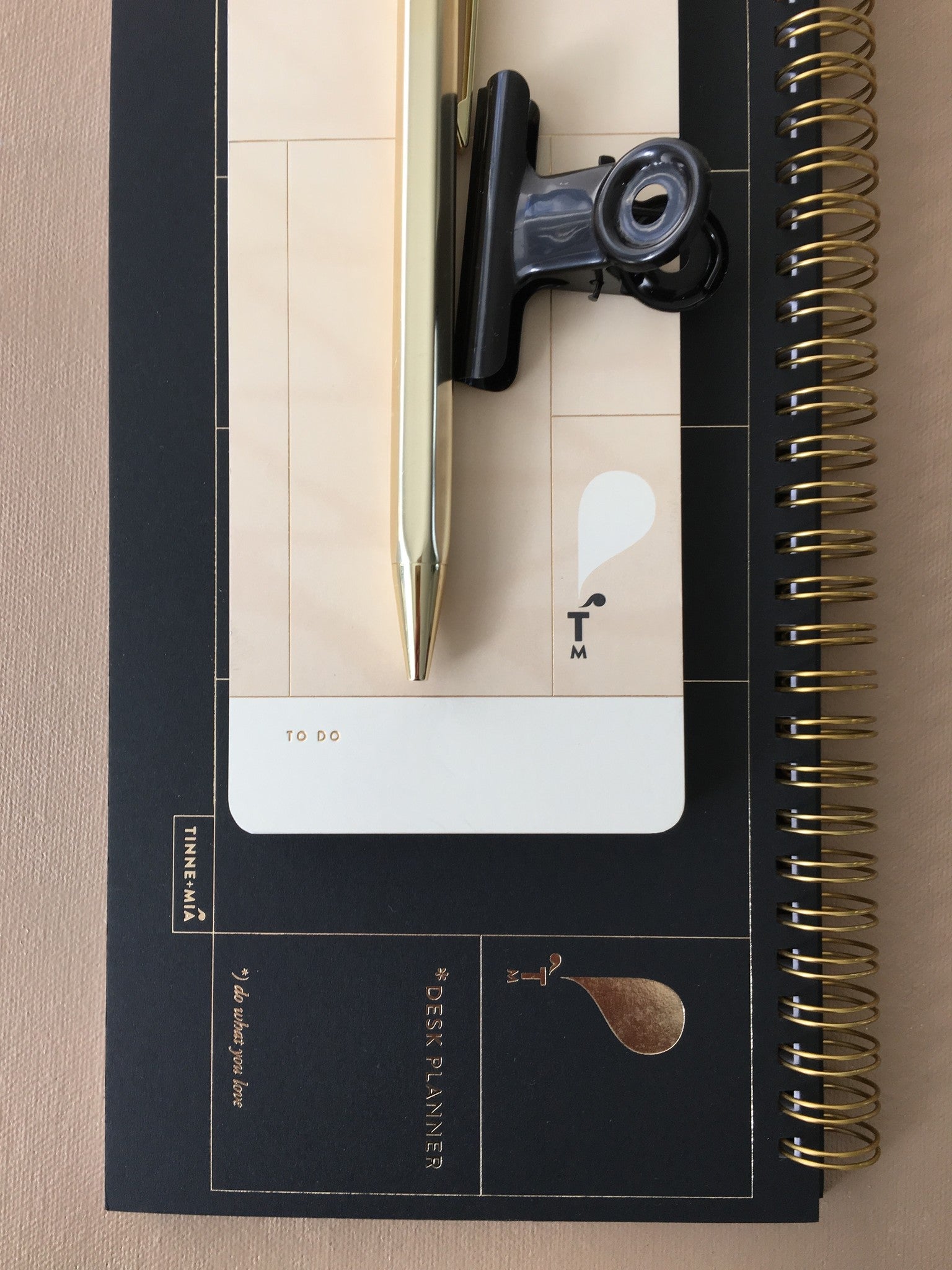 Desk Planner - 13 x 29cm - week overzicht - Noir - FSC Mix Credit