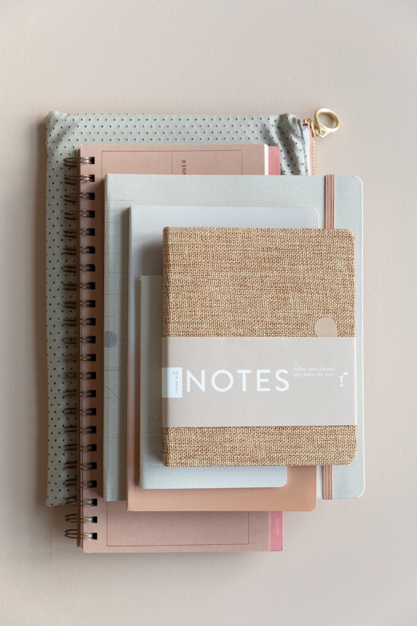 Linen notebook A6 - dotted grid / lined - lined - Fluorite - FSC Mix Credit