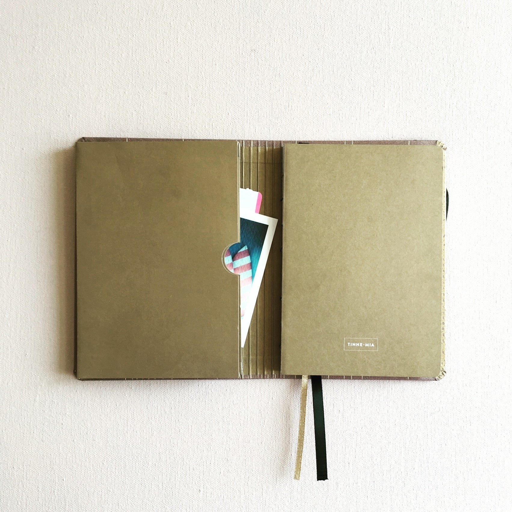 Linnen Adresboek - dotted grid - Mustard