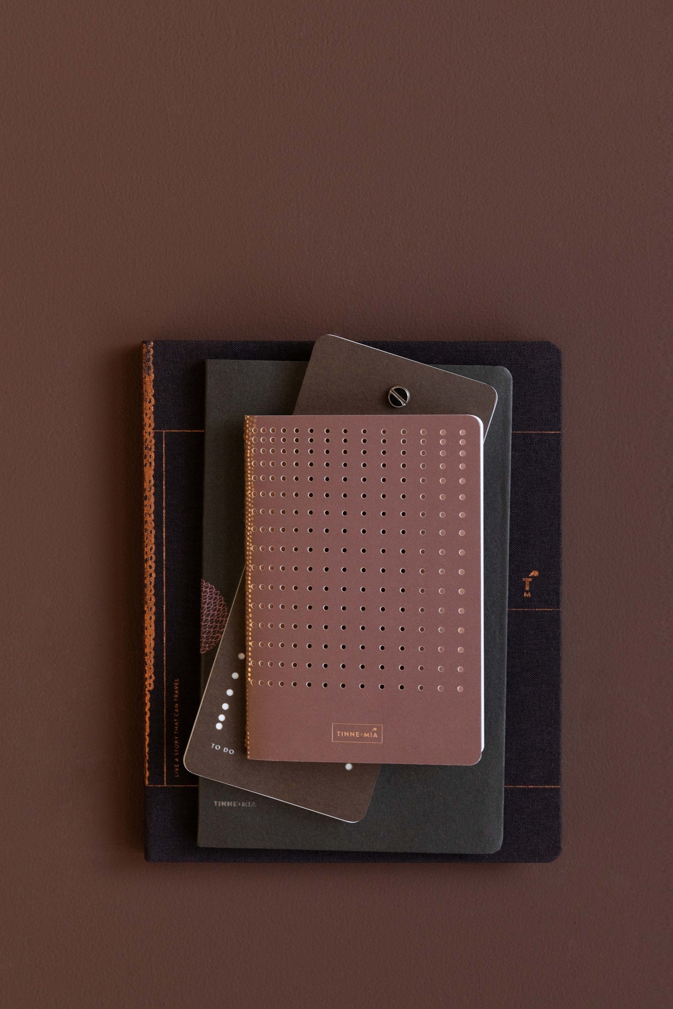 A6 Notebook - Gridded Burgundy - FSC Mix Credit