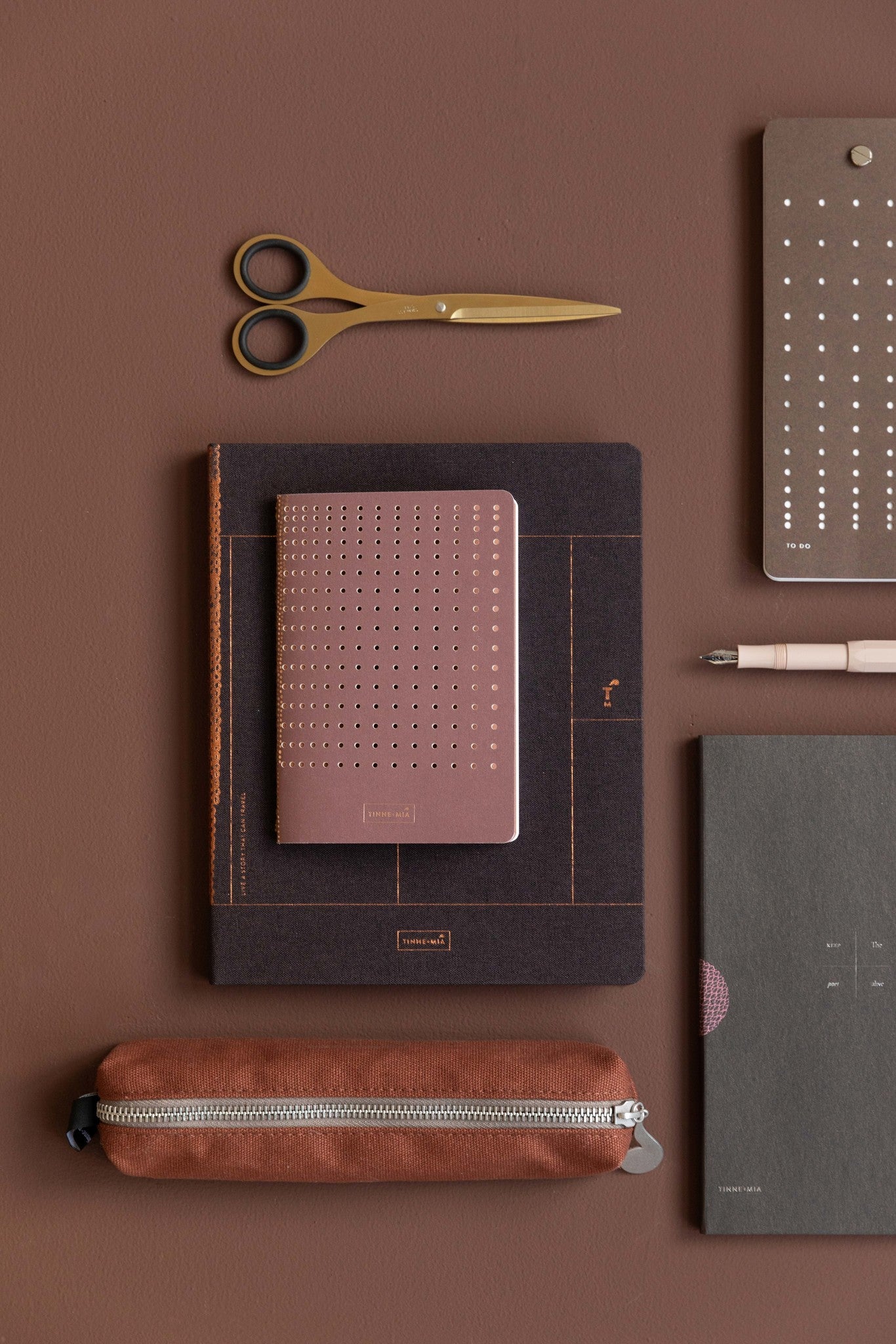 A6 Notebook - Gridded Burgundy - FSC Mix Credit