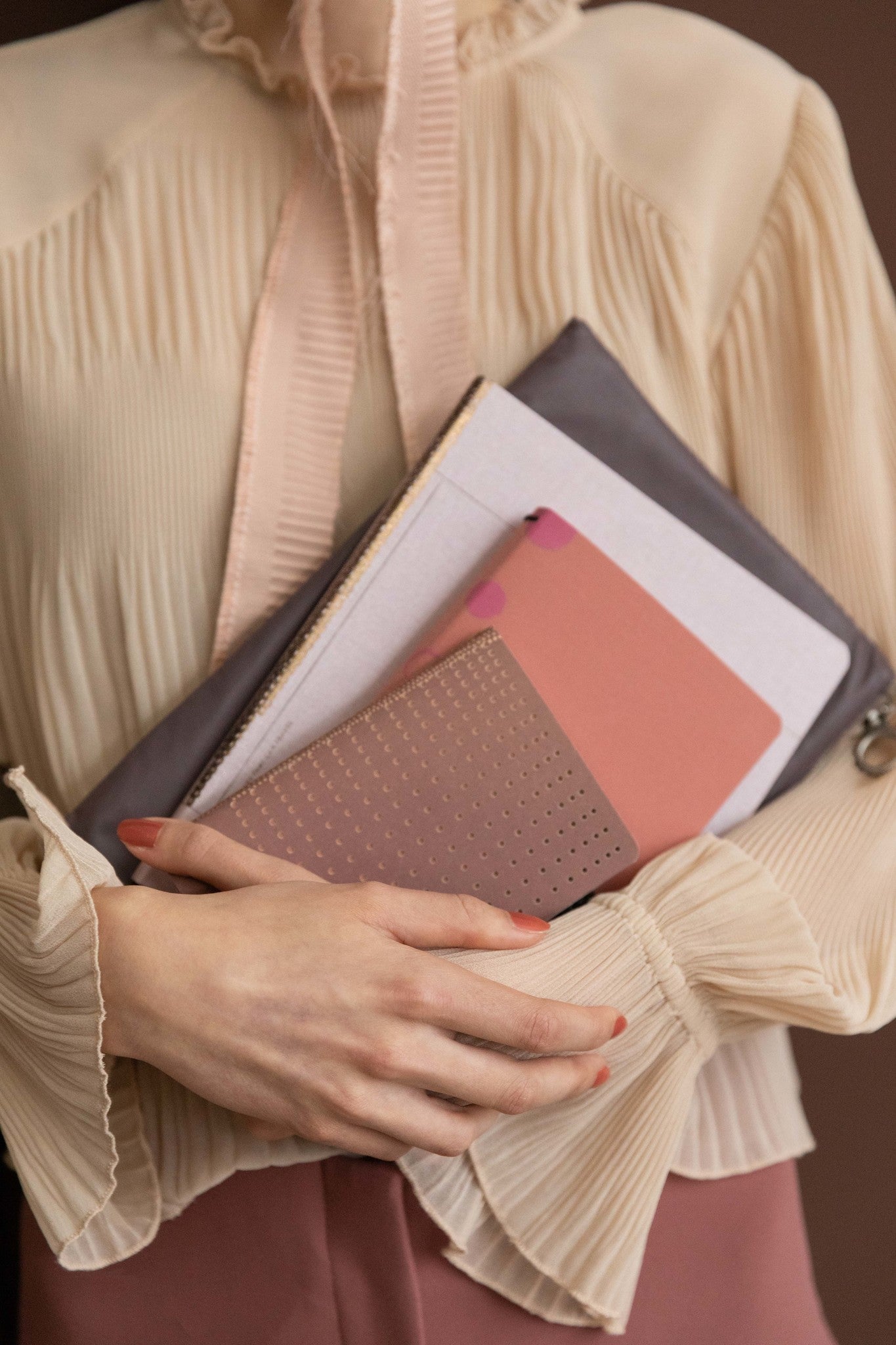 A6 Notebook - Gridded Burgundy - FSC Mix Credit
