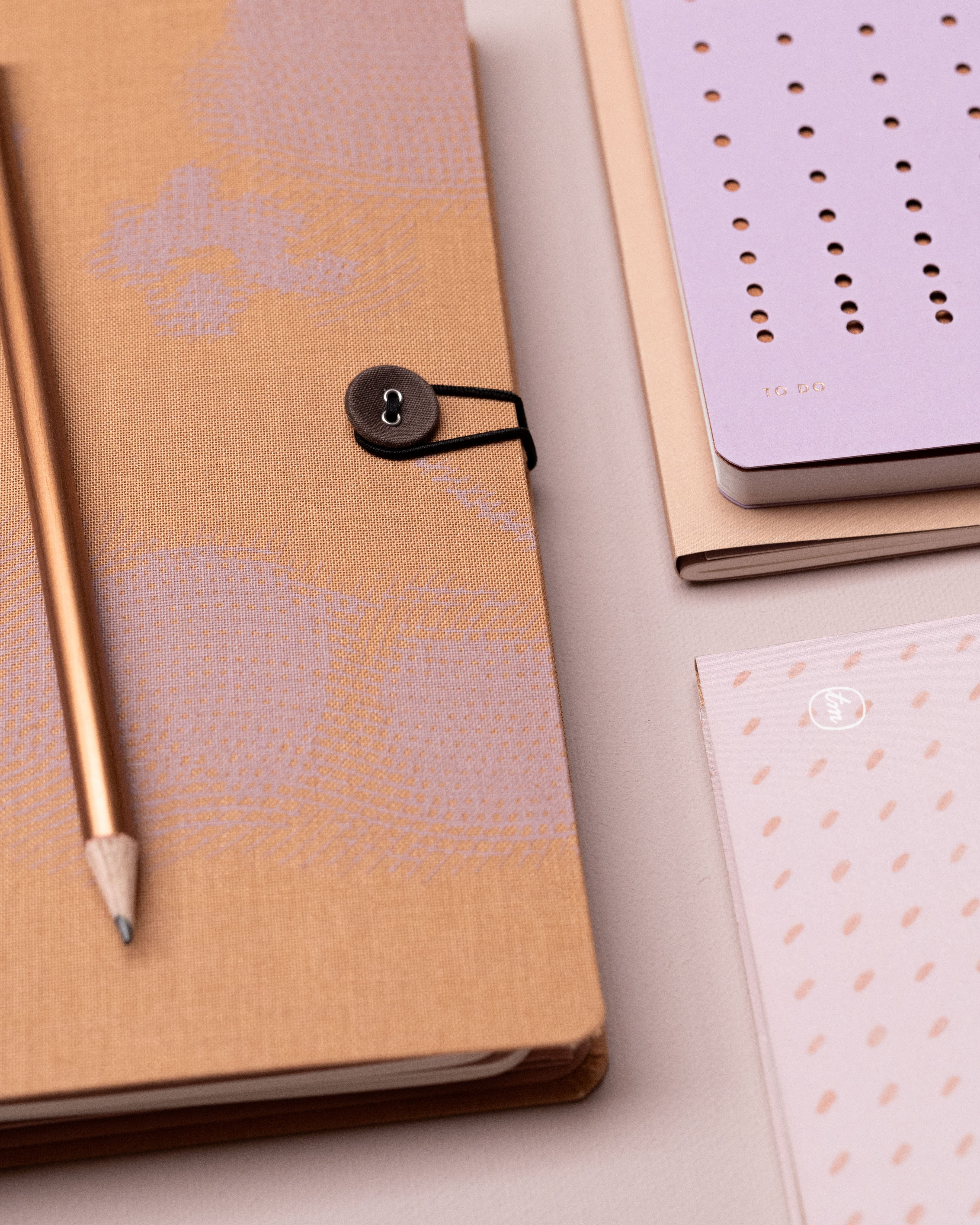 Notebook with button - Orchid Honey