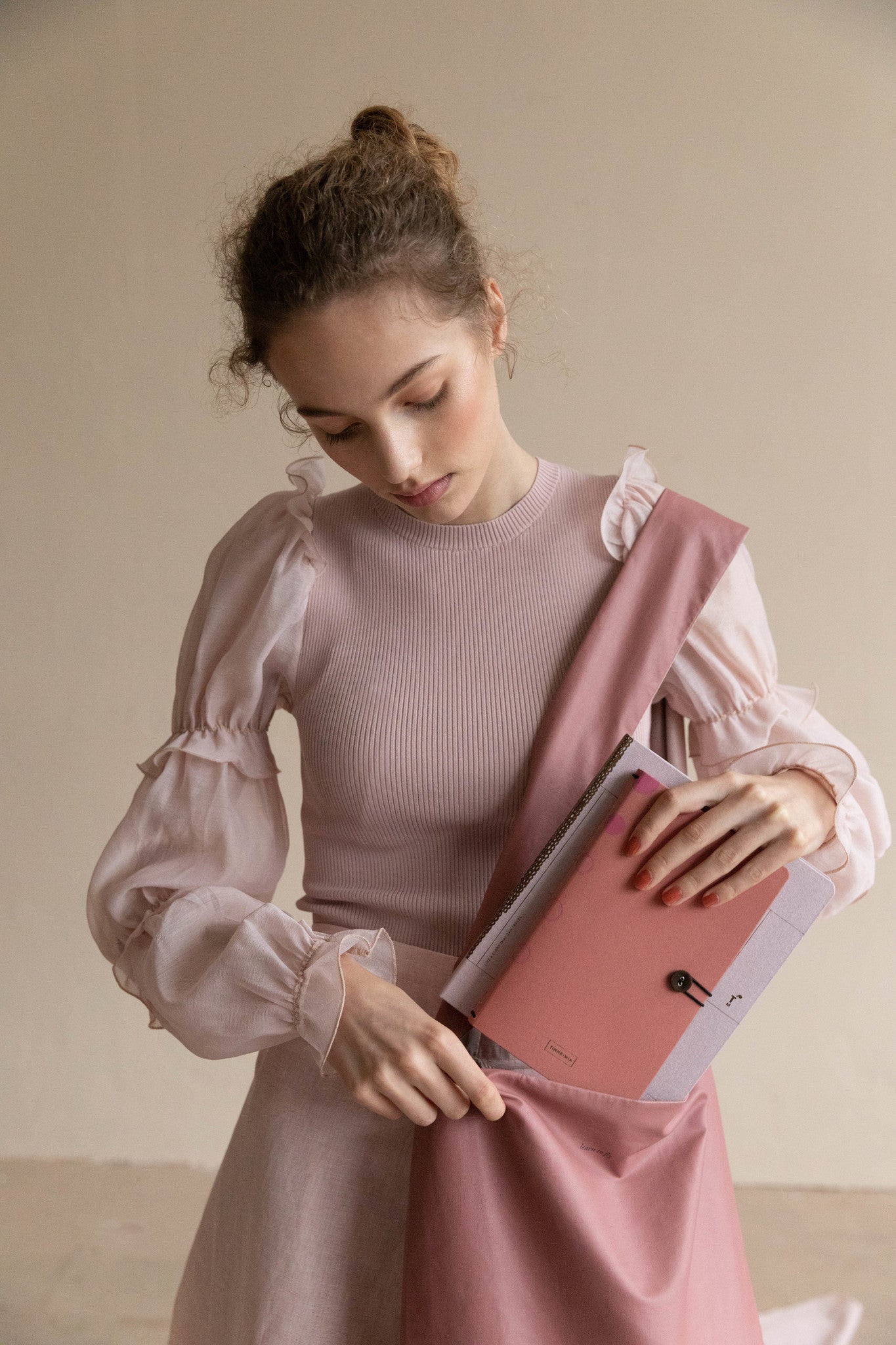 Notitieboek met knoop - Rose Dawn - FSC Mix Credit