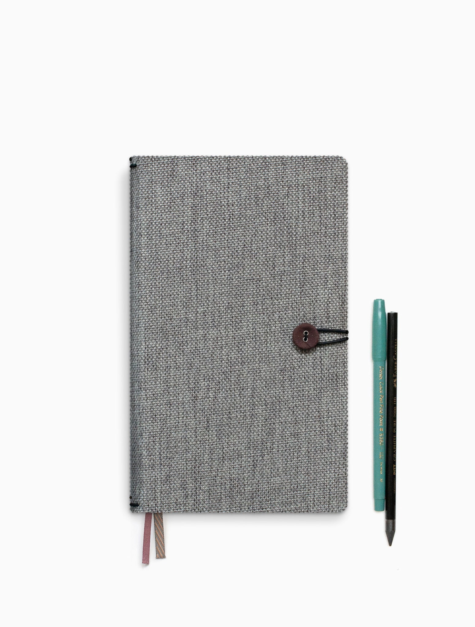 Notebook with button - dotted grid / lined / blank - Moss Agate - FSC Mix Credit