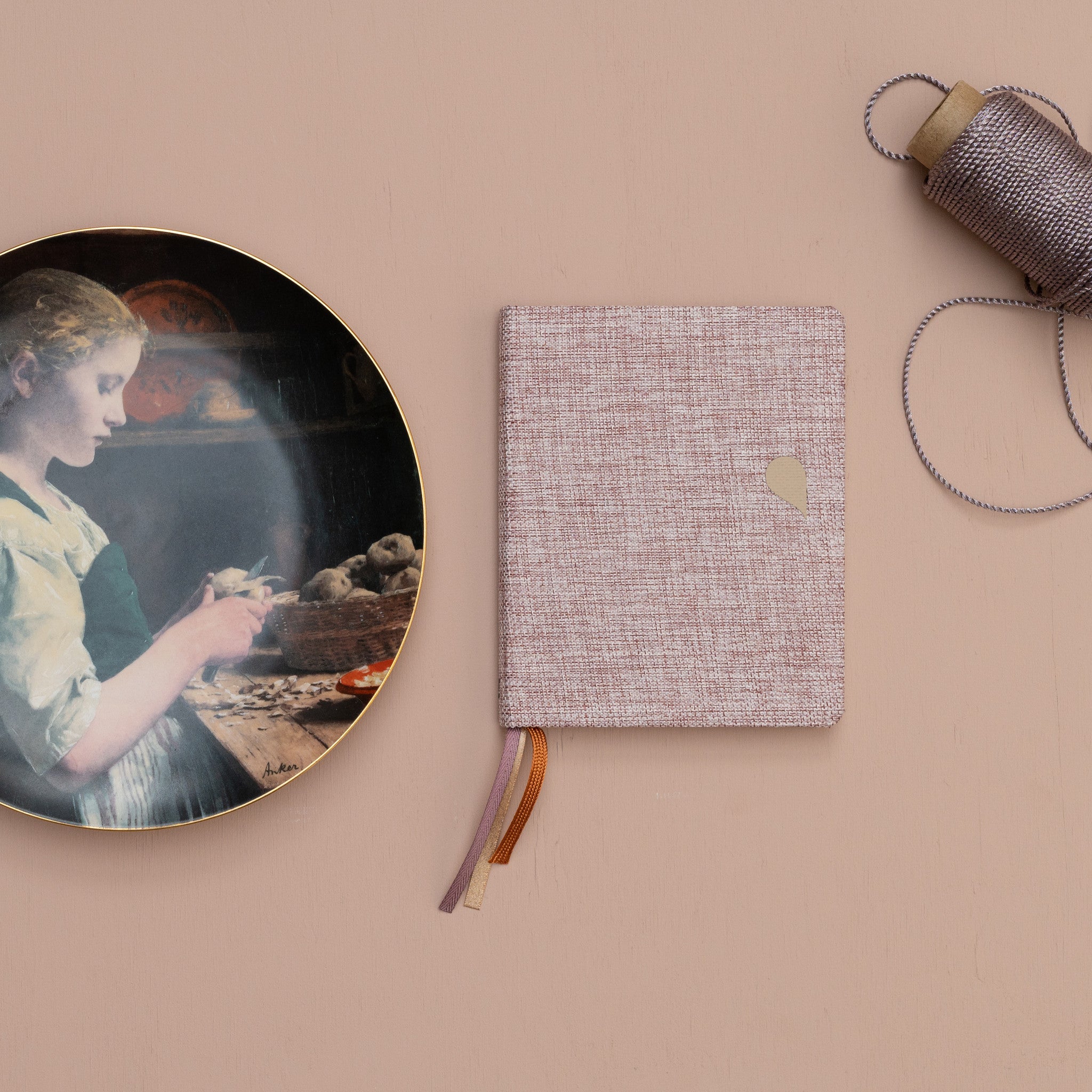 Linnen notitieboek A6 - dotted grid / gelinieerd - Rose dust - FSC Mix Credit