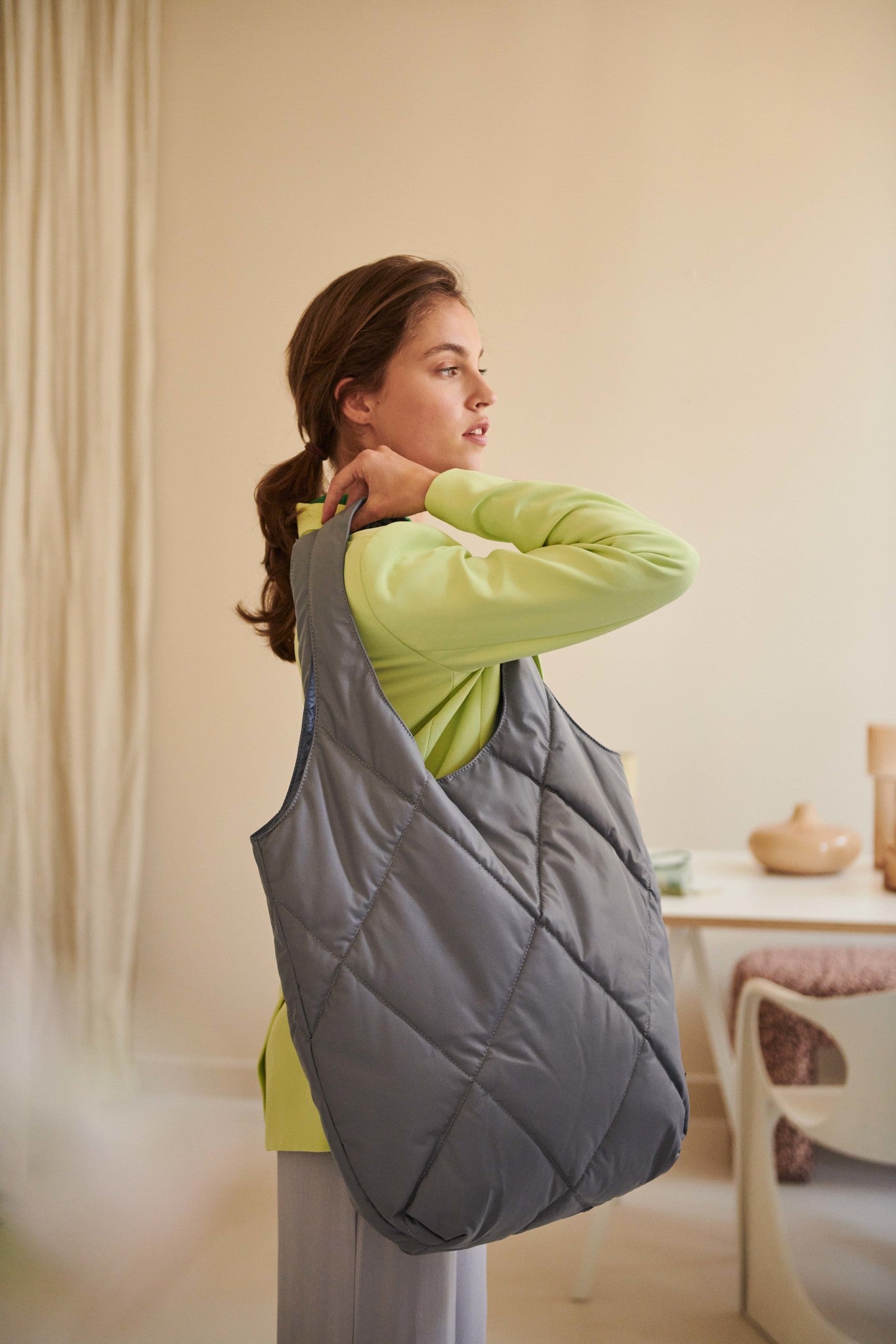Carmel Puffy Bold Bag - Quicksilver