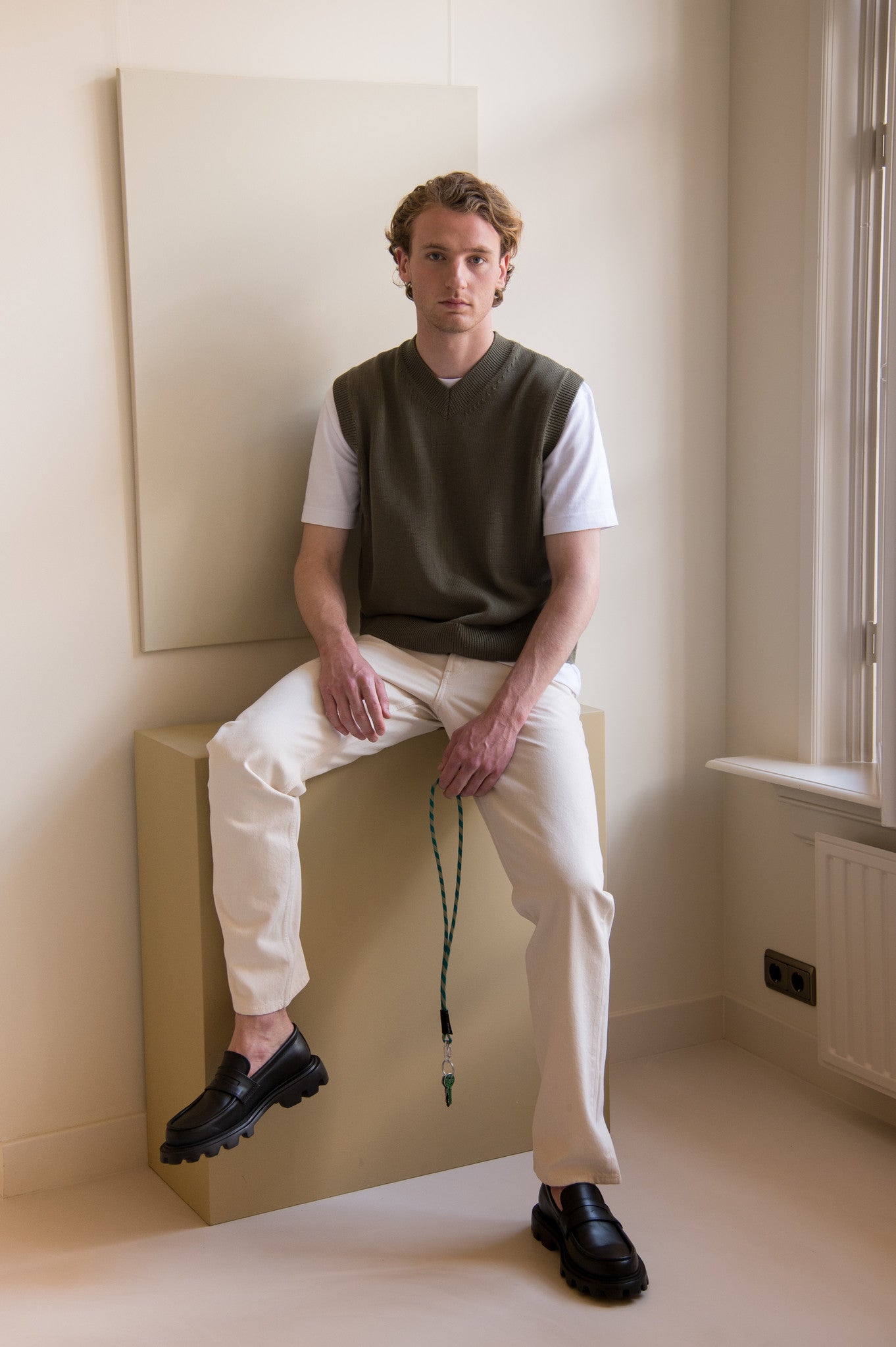 Lore Puffy Key lanyard - Stripes Green