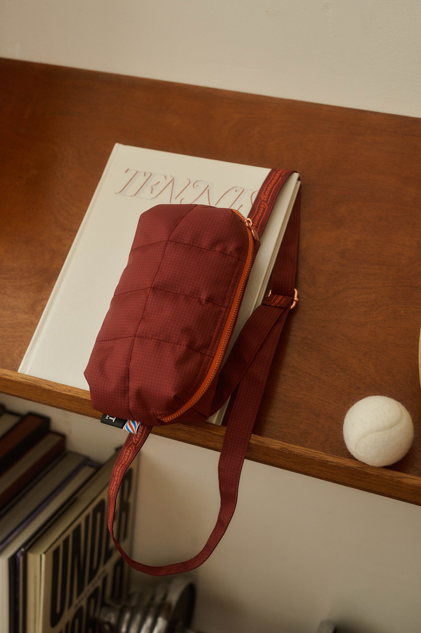 Cilou puffy belt bag  - sports - checks red