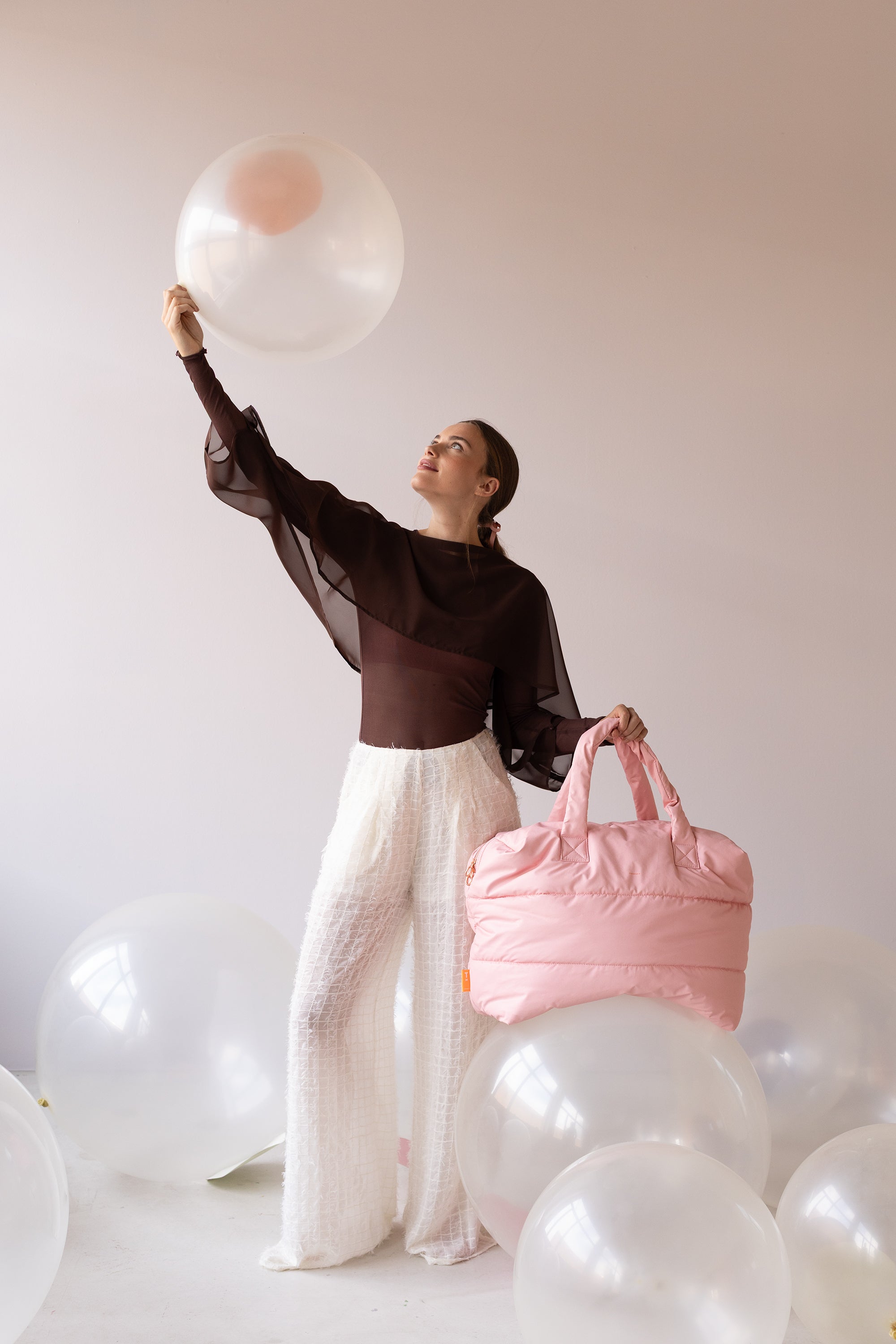 Camill Big Puffy weekend Bag - pink dolphin