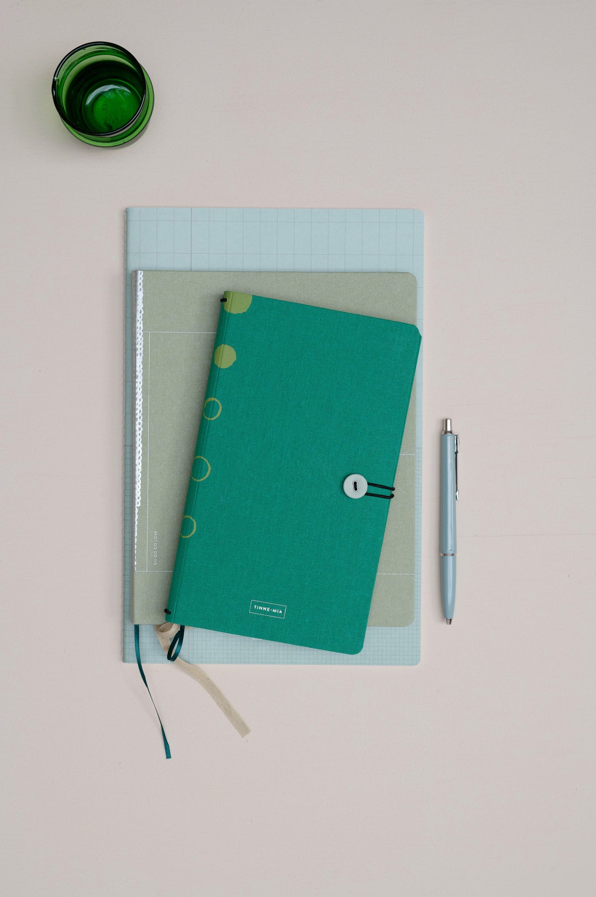 Combination Notebook button emerald + Diary 2027 refill