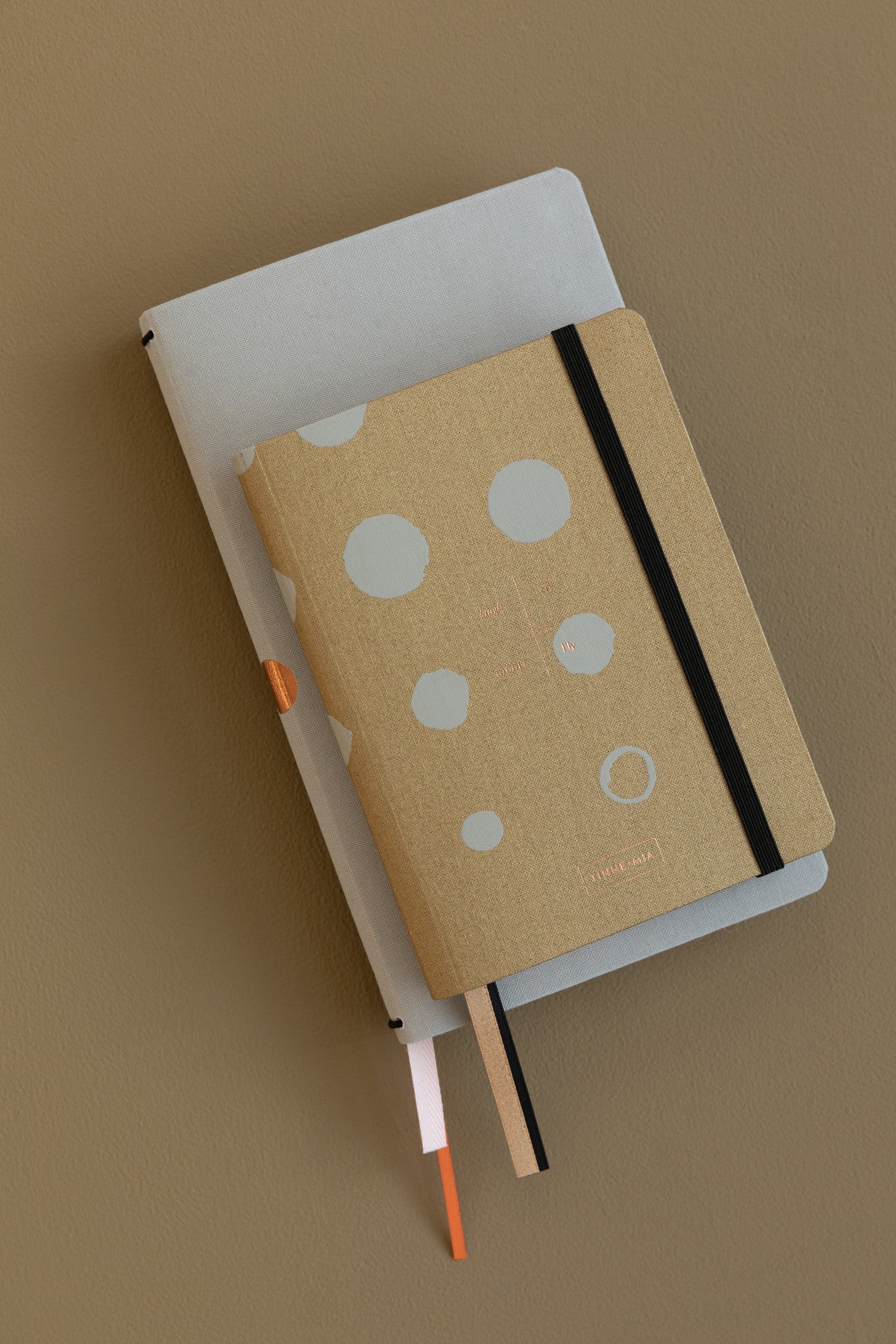 Linnen Adresboek - dotted grid - Mustard